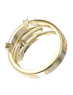 Кольцо из лимонного золота c бриллиантами