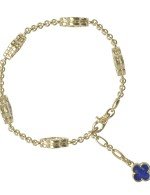 Браслет из лимонного золота c лазуритом и перламутром