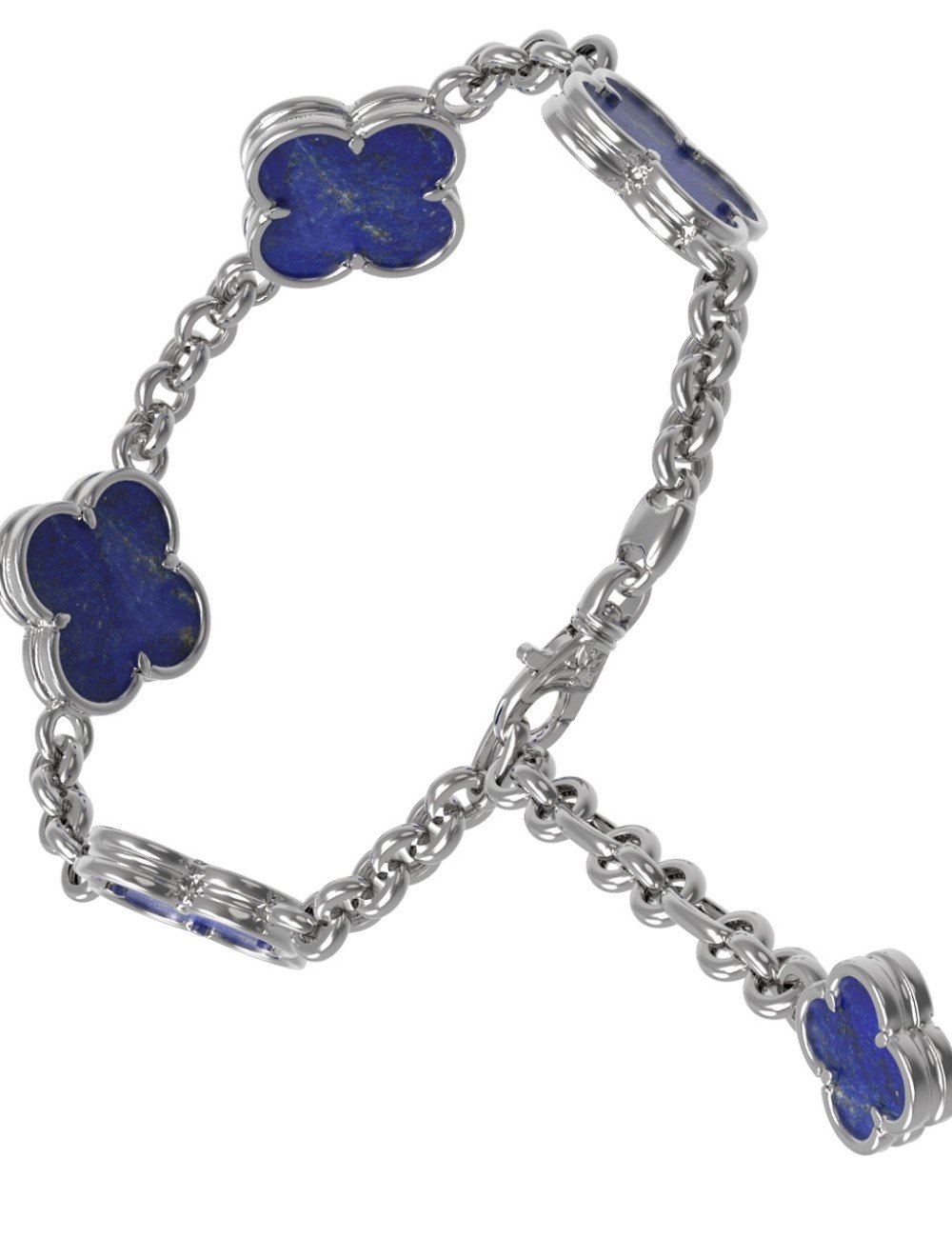 Браслет из белого золота c лазуритом