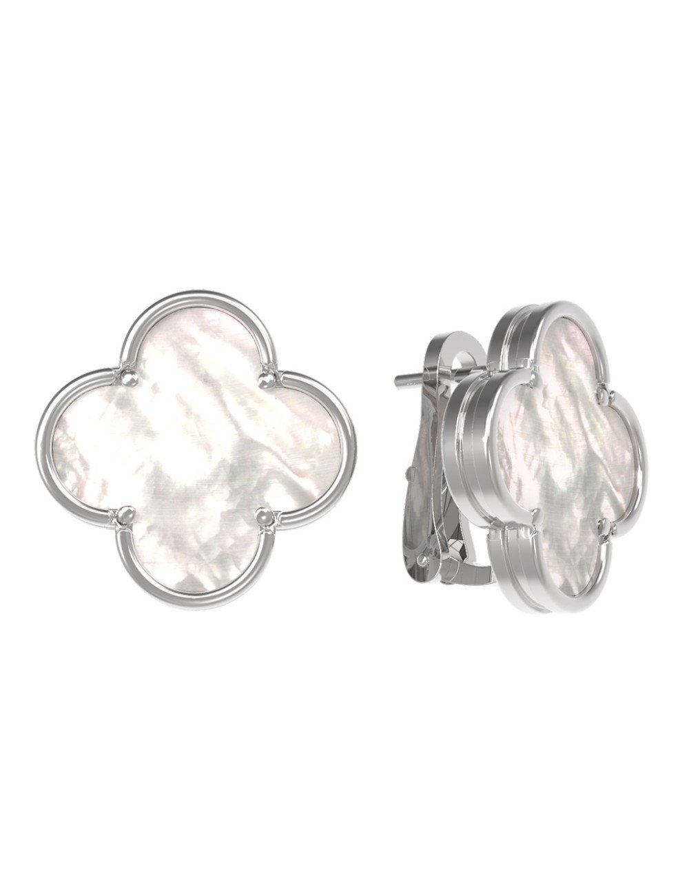 Серьги из белого золота c перламутром