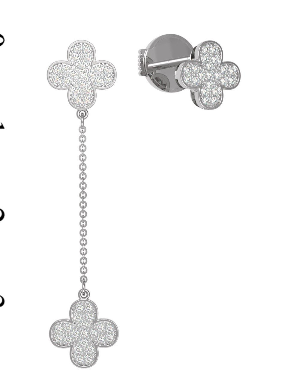 Серьги из белого золота c бриллиантами