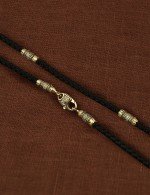 Шнурок шёлковый из лимонного золота c шёлковым шнурком