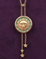 Колье из лимонного золота c бирюзой и лазуритом