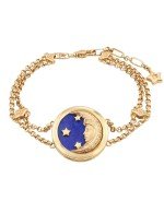 Браслет из лимонного золота c бирюзой и лазуритом