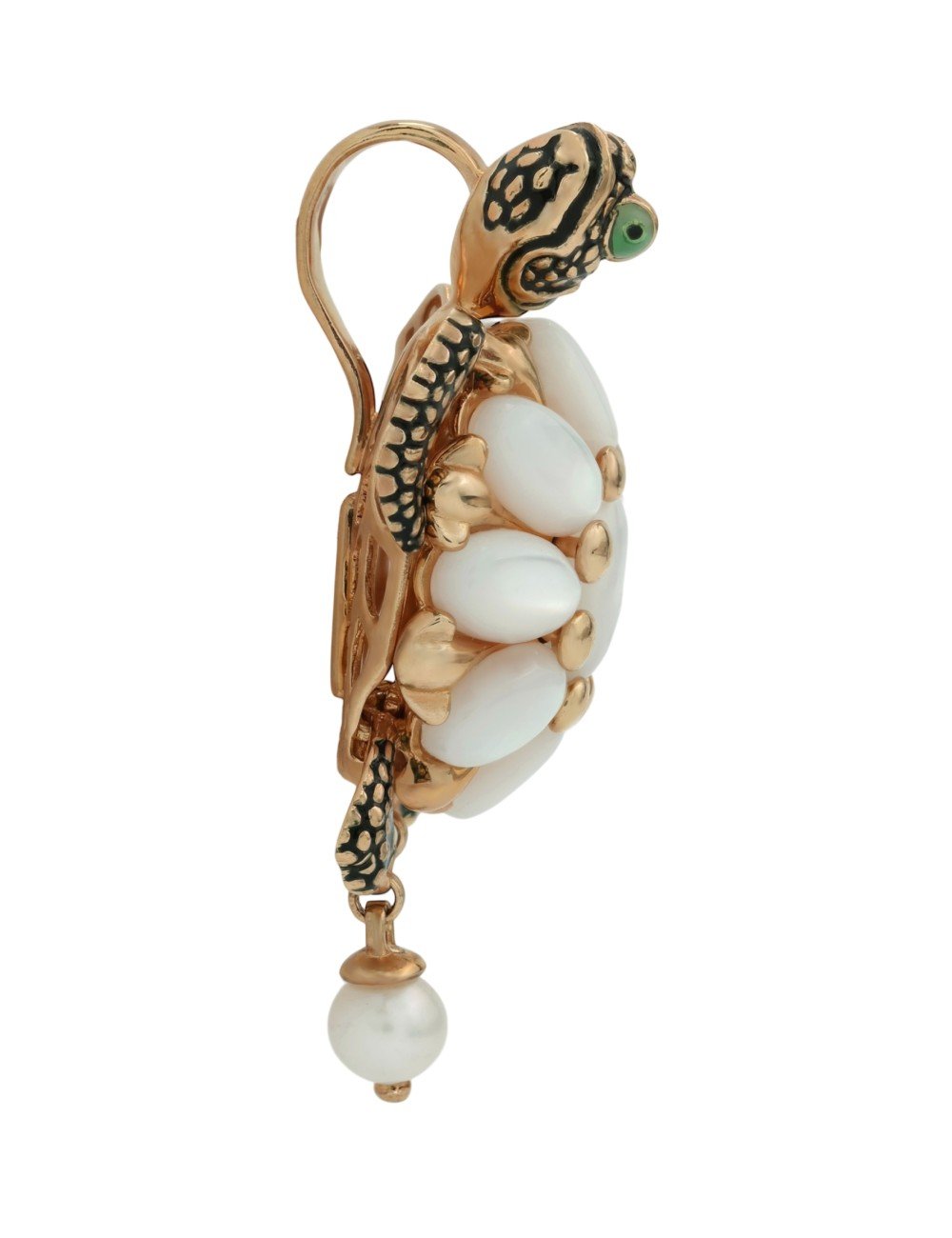 Подвеска из золота c эмалью, жемчугом и перламутром