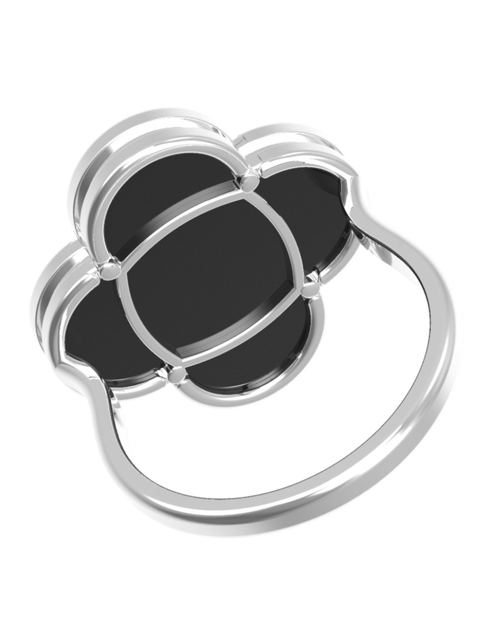 Кольцо из белого золота c ониксом