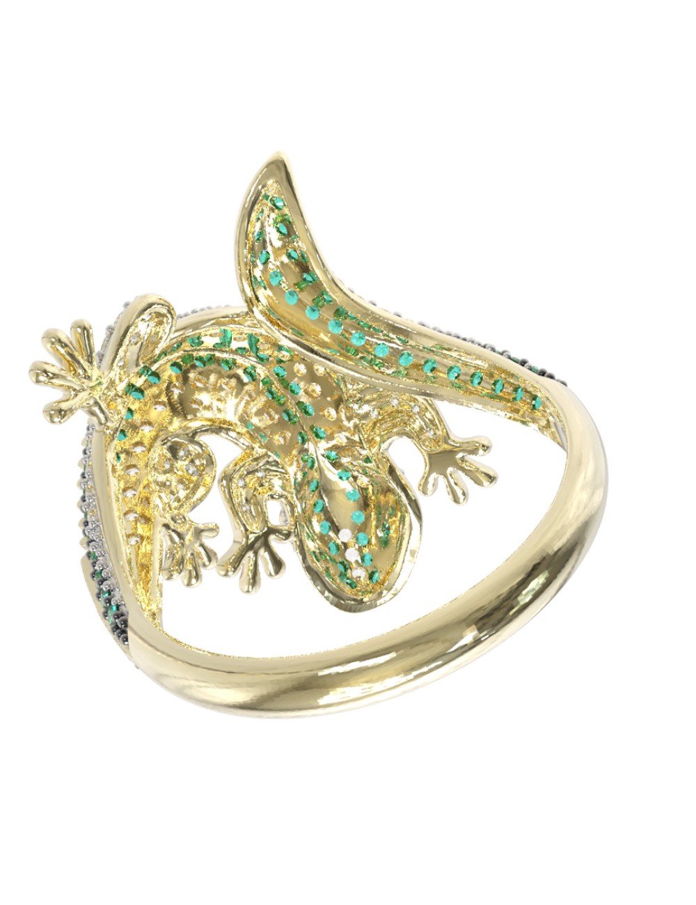 Кольцо из лимонного золота c фианитом