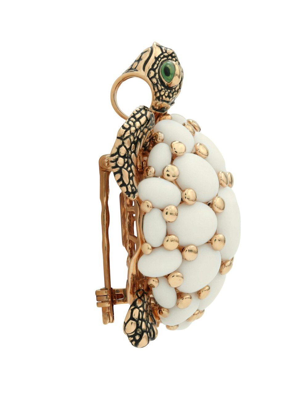 Брошь из золота c эмалью и бивнем мамонта