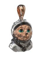 Подвеска из золота c эмалью, бриллиантами и рубином