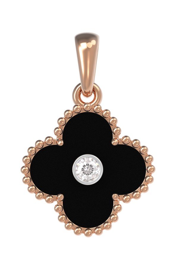 Подвеска из золота c бриллиантами и ониксом