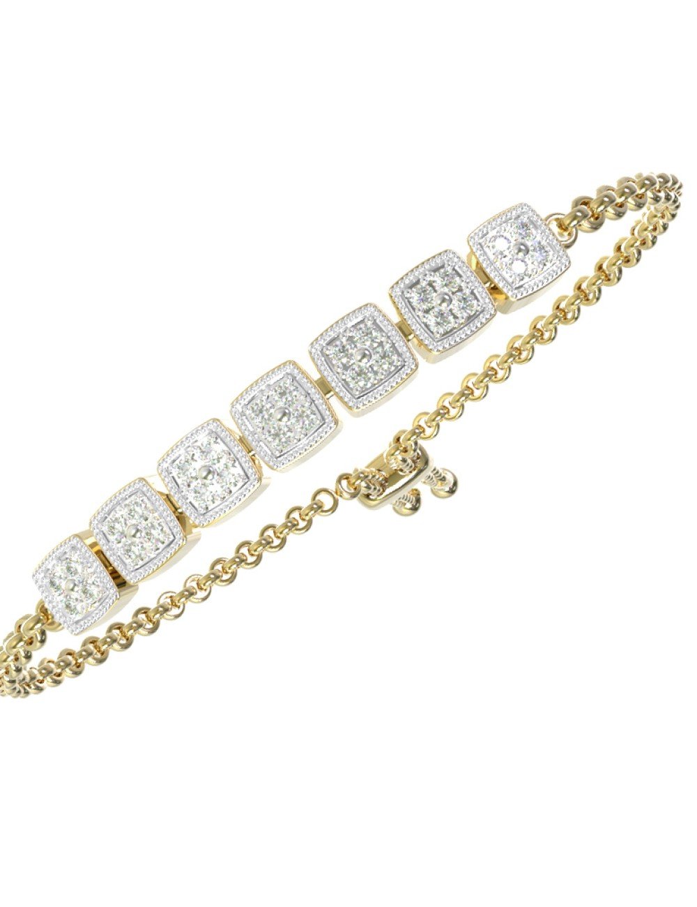 Браслет из лимонного золота c бриллиантами