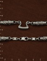 Цепь из белого золота c эмалью и бивнем мамонта