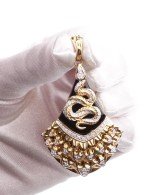 Подвеска из лимонного золота c бриллиантами и ониксом