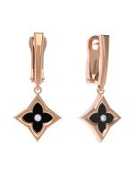 Серьги из золота c бриллиантами и ониксом