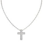 Крест из белого золота c бриллиантами