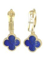 Серьги из лимонного золота c лазуритом