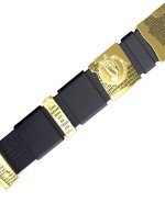 Браслет из лимонного золота c кожаным шнурком