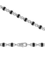 Цепь из белого золота c ониксом