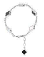 Браслет из белого золота c ониксом и перламутром