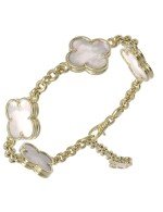 Браслет из лимонного золота c перламутром