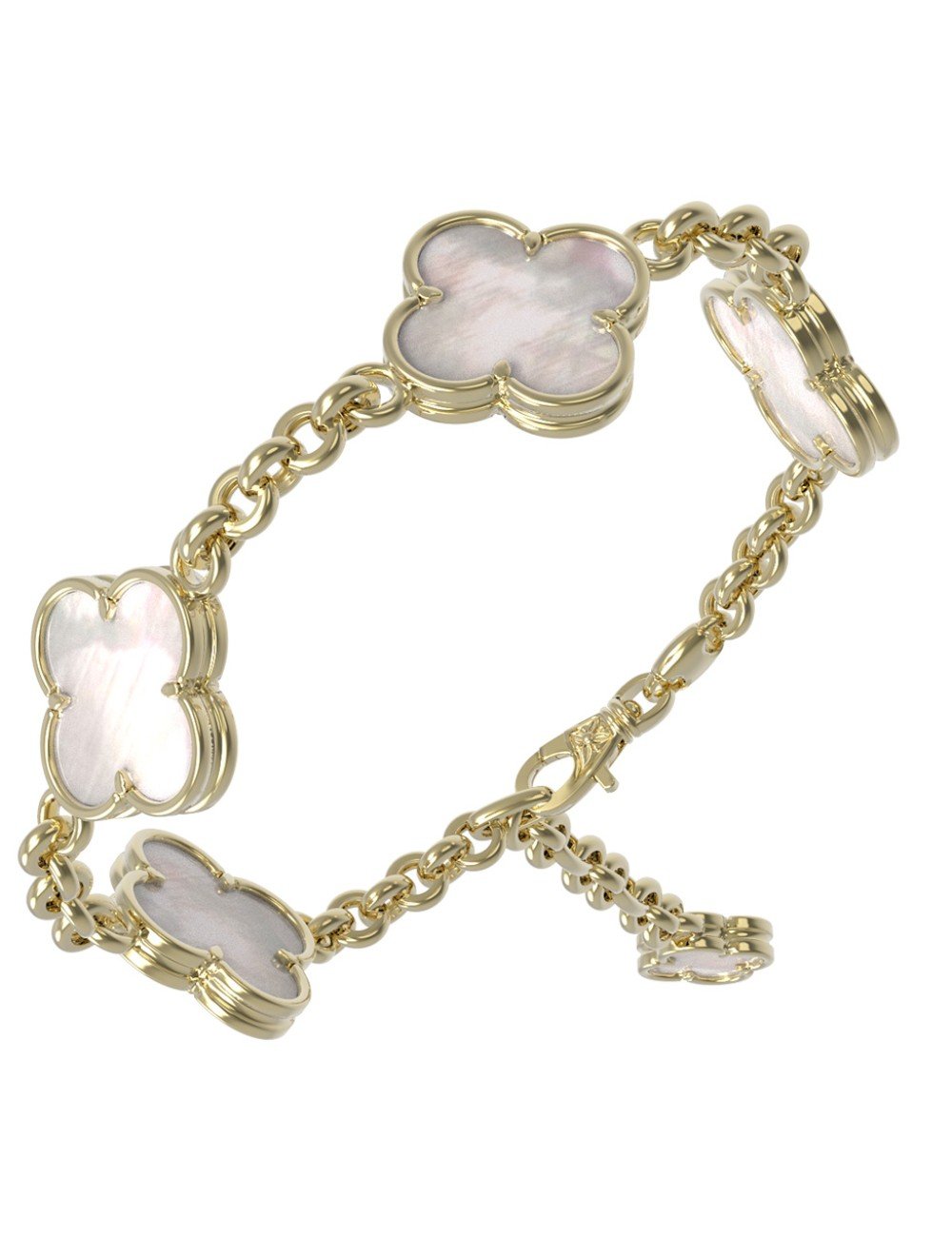 Браслет из лимонного золота c перламутром