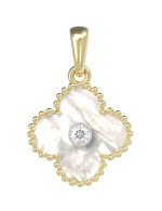 Подвеска из лимонного золота c бриллиантами и перламутром