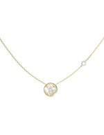 Колье из лимонного золота c бриллиантами и перламутром