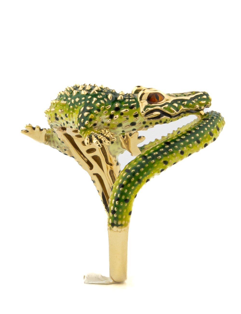 Кольцо из лимонного золота c эмалью