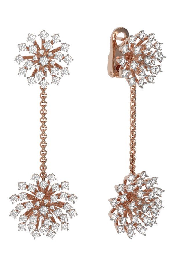 Серьги из золота c бриллиантами