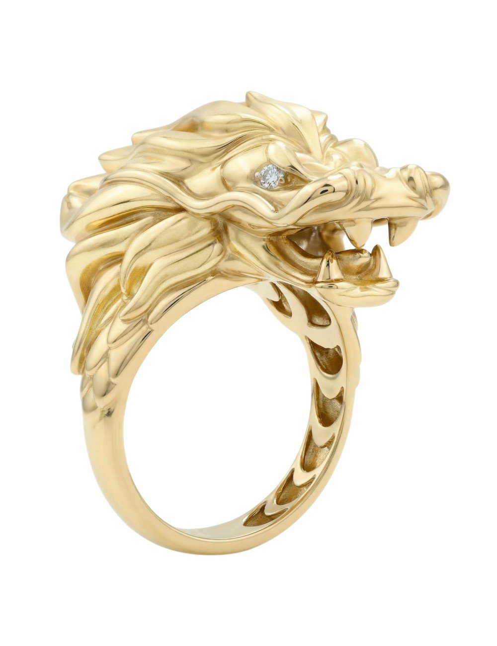 Кольцо из лимонного золота c бриллиантами