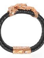 Браслет из золота c бриллиантами и кожаным шнурком