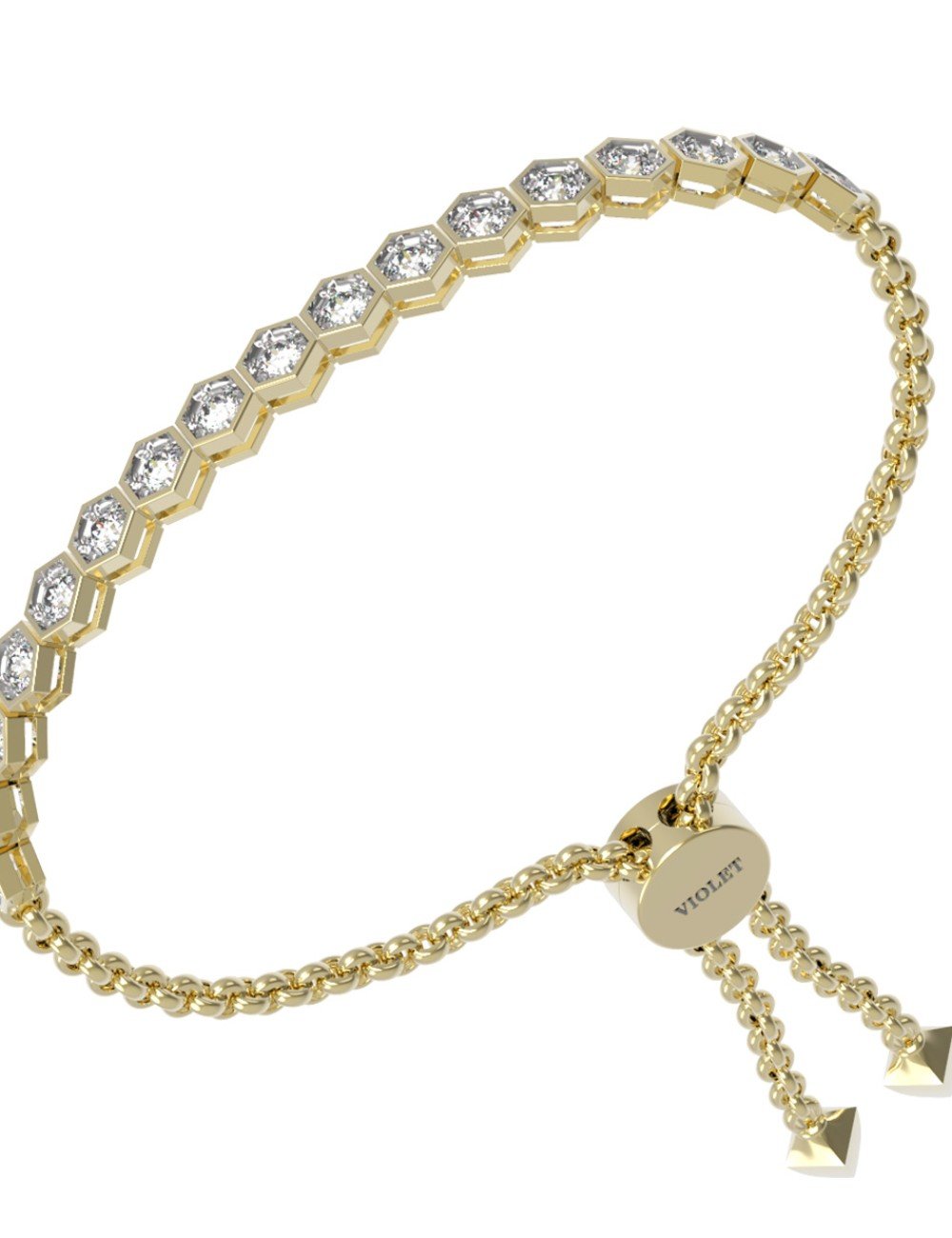 Браслет из лимонного золота c бриллиантами