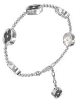 Браслет из белого золота c ониксом и перламутром