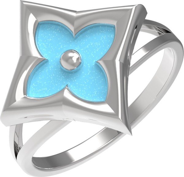 Кольцо из белого золота c бирюзой