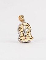 Подвеска из золота c эмалью, бриллиантами и рубином