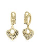 Серьги из лимонного золота c бриллиантами и перламутром