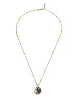 Колье из лимонного золота c бриллиантами, лазуритом и перламутром