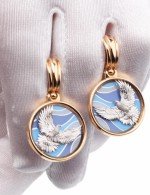 Серьги из золота c эмалью