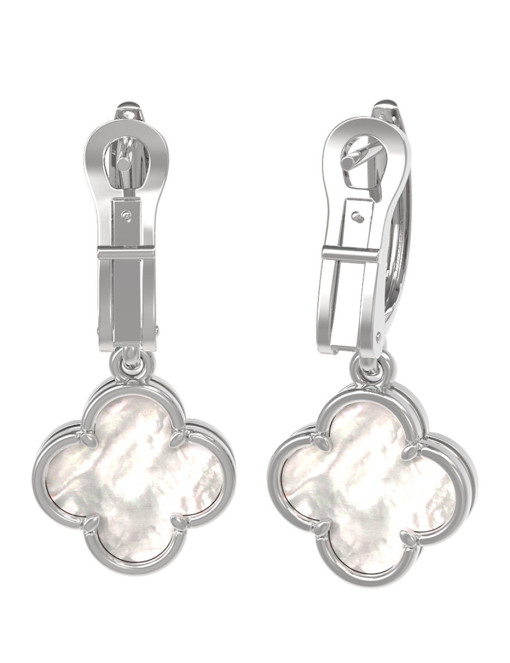 Серьги из белого золота c перламутром