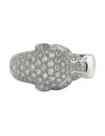 Кольцо из белого золота c бриллиантами, изумрудом и ониксом