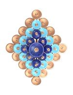 Подвеска из золота c бирюзой и лазуритом