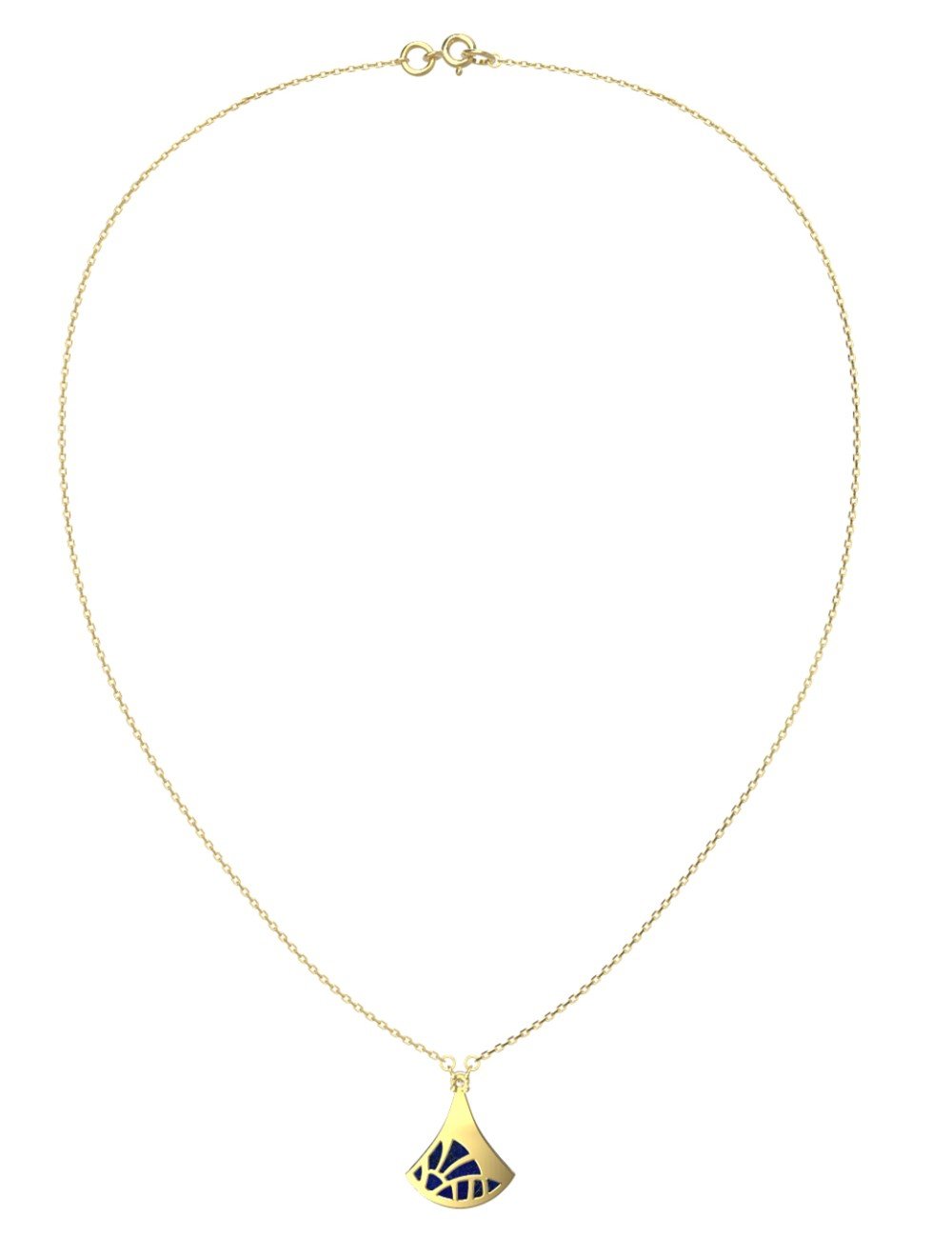 Колье из лимонного золота c бриллиантами и лазуритом