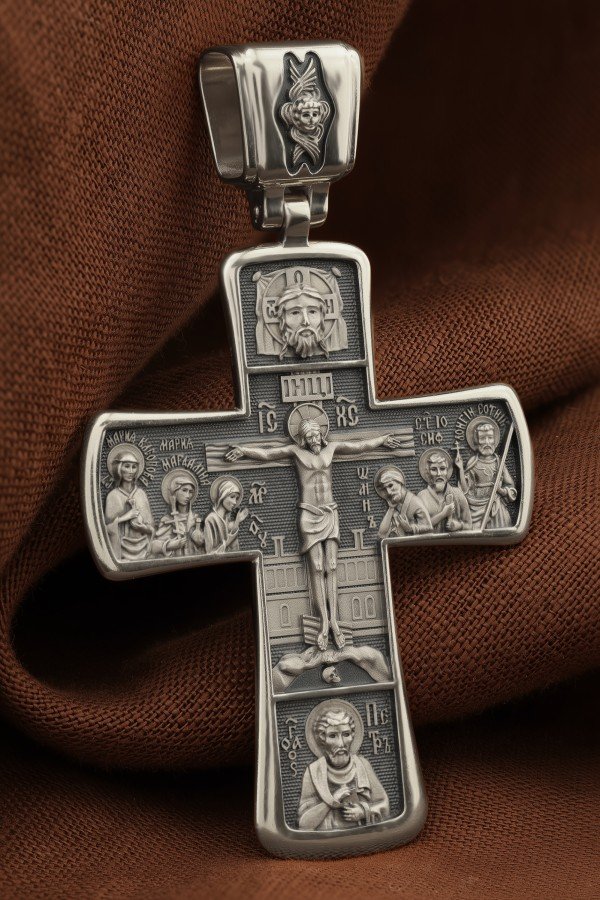 Крест из белого золота