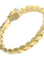 Браслет из лимонного золота c бриллиантами и изумрудом