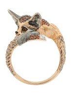 Кольцо из золота c эмалью и фианитом