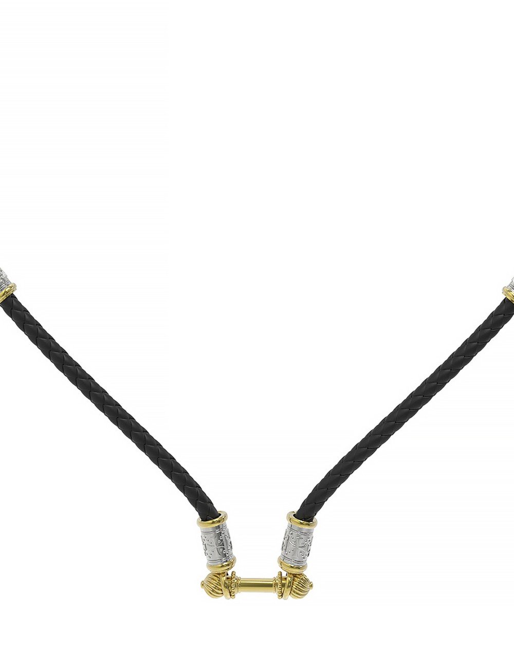 Гайтан из лимонного золота c кожаным шнурком