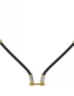 Гайтан из лимонного золота c кожаным шнурком