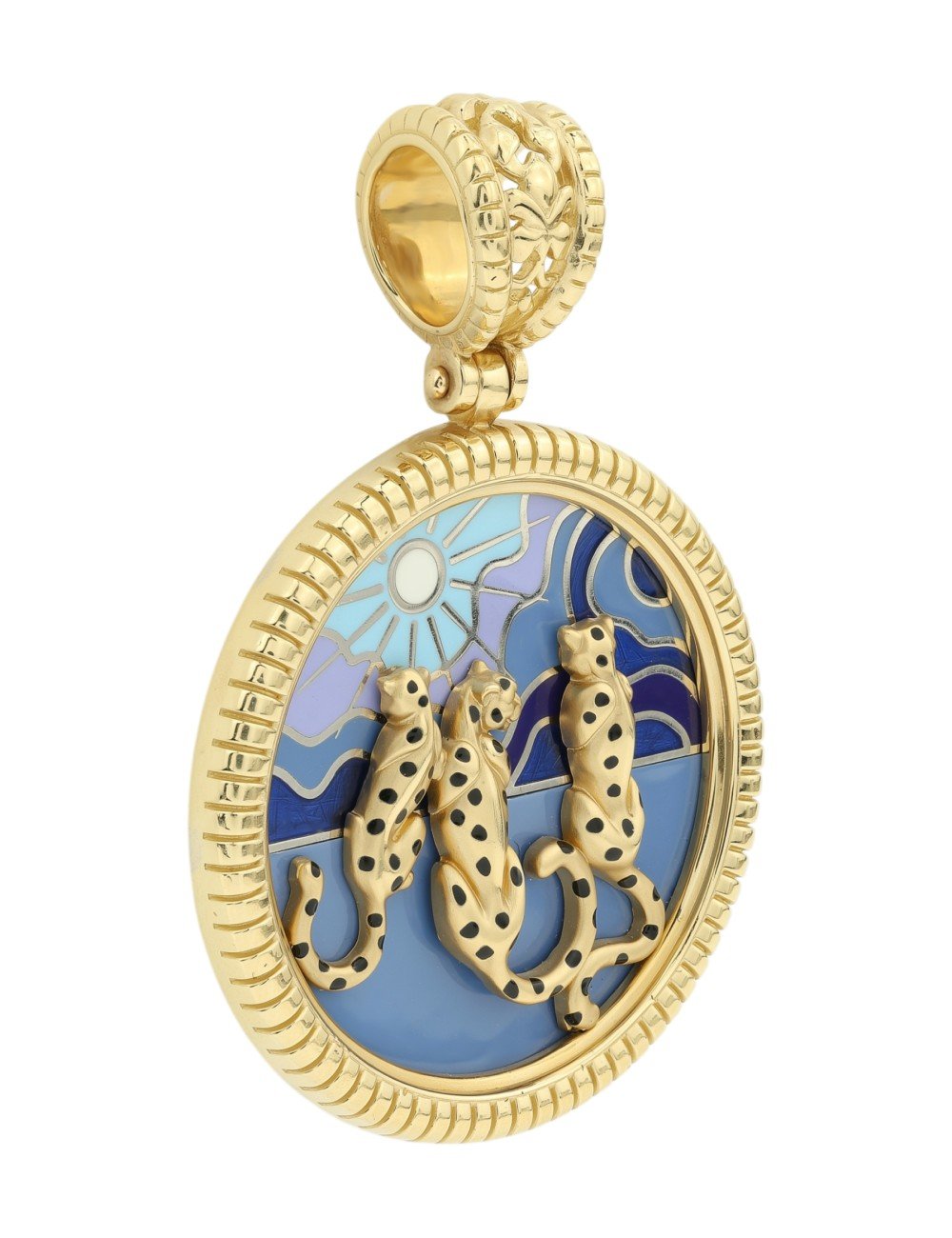 Подвеска из лимонного золота c эмалью