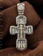 Крест из серебра 925 пробы и золота 585 пробы