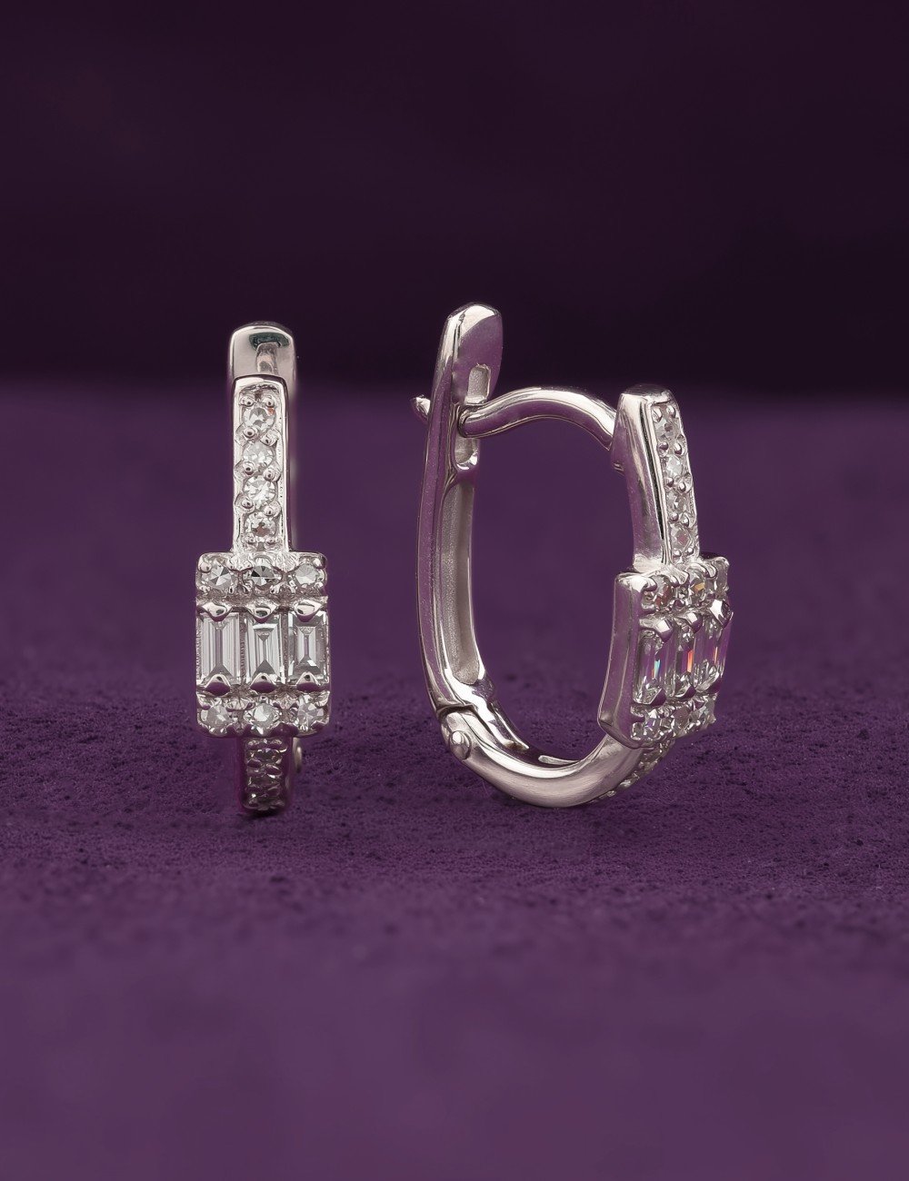 Серьги из белого золота c бриллиантами